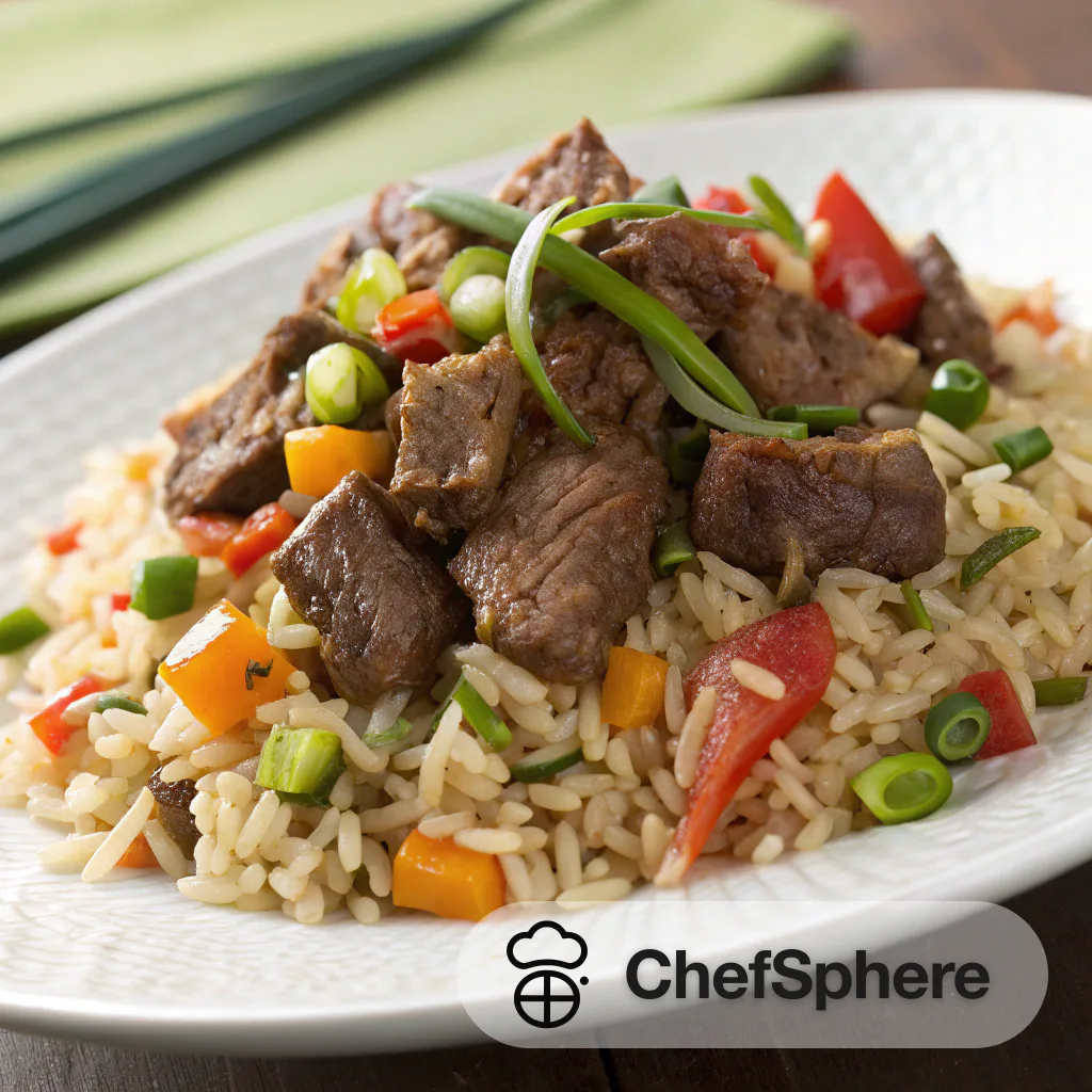 Trinidadian Beef Rice with Mixed Vegetables