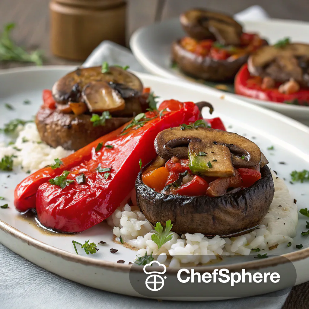 Savory Roasted Peppers and Mushrooms Dish