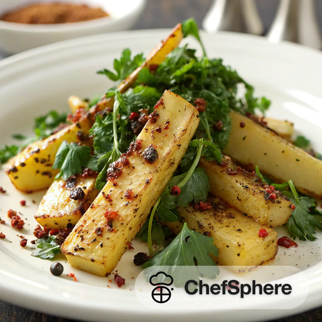Spiced Parsnips with Aromatic Greens