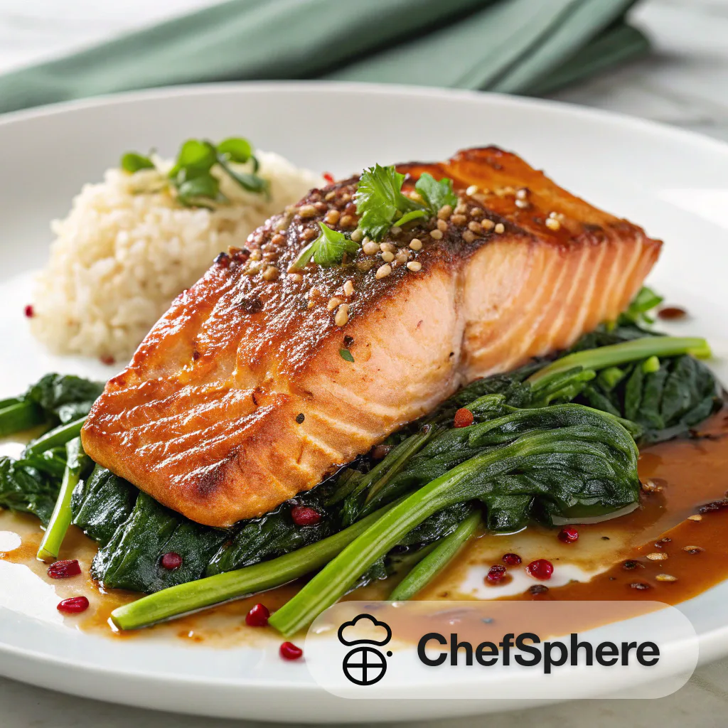 Teriyaki Salmon with Steamed Greens