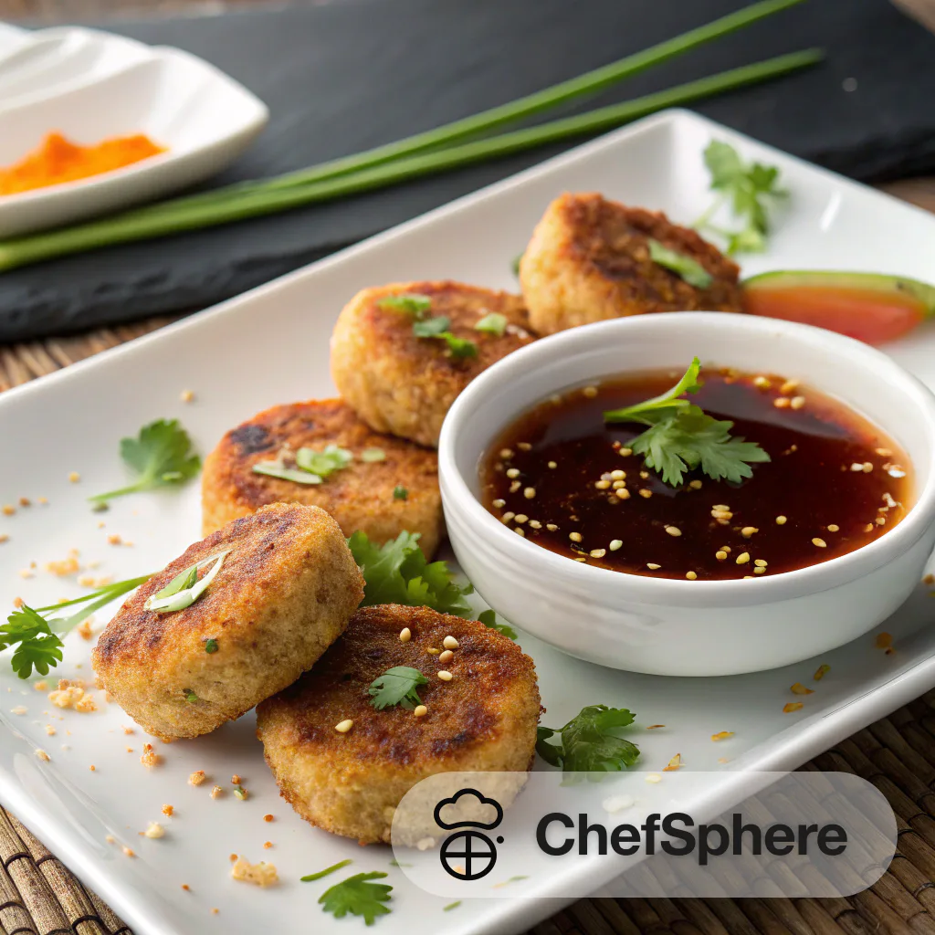 Tofu Cakes with Tangy Dipping Sauce