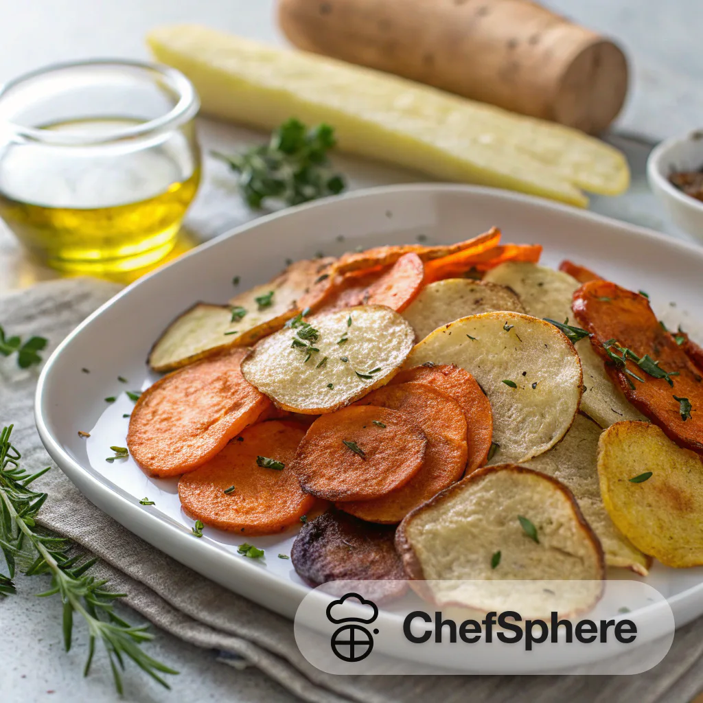 Crispy Baked Vegetable Chips for Snacking