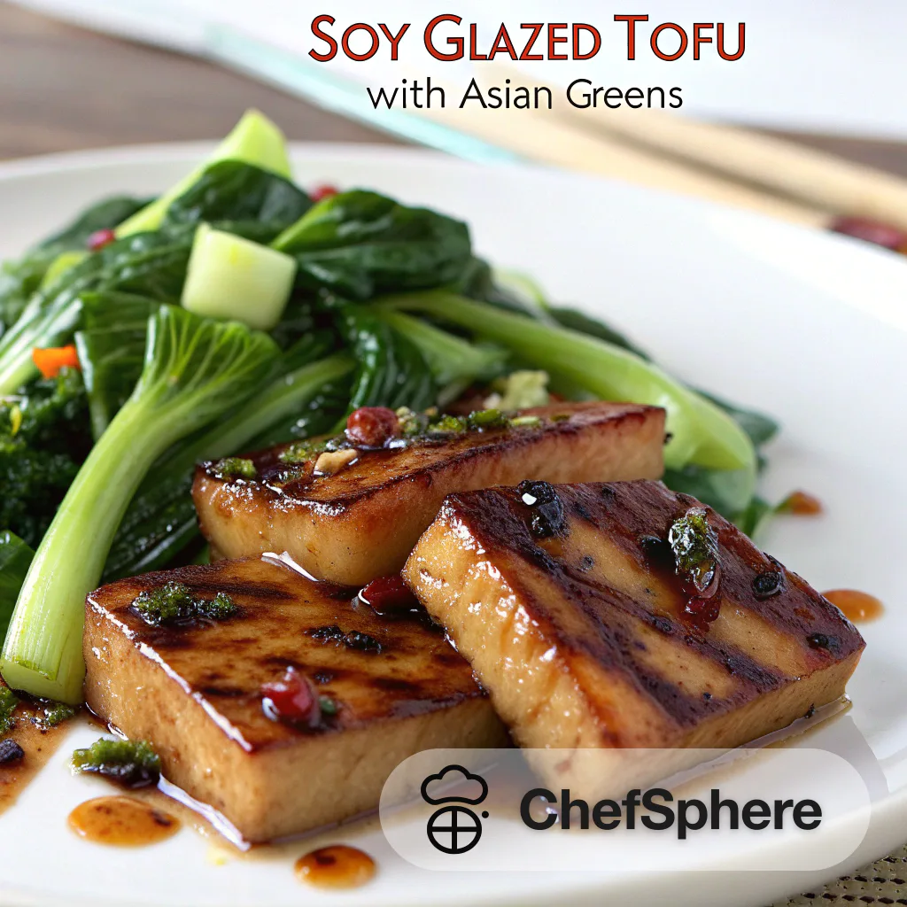 Soy Glazed Tofu with Asian Greens