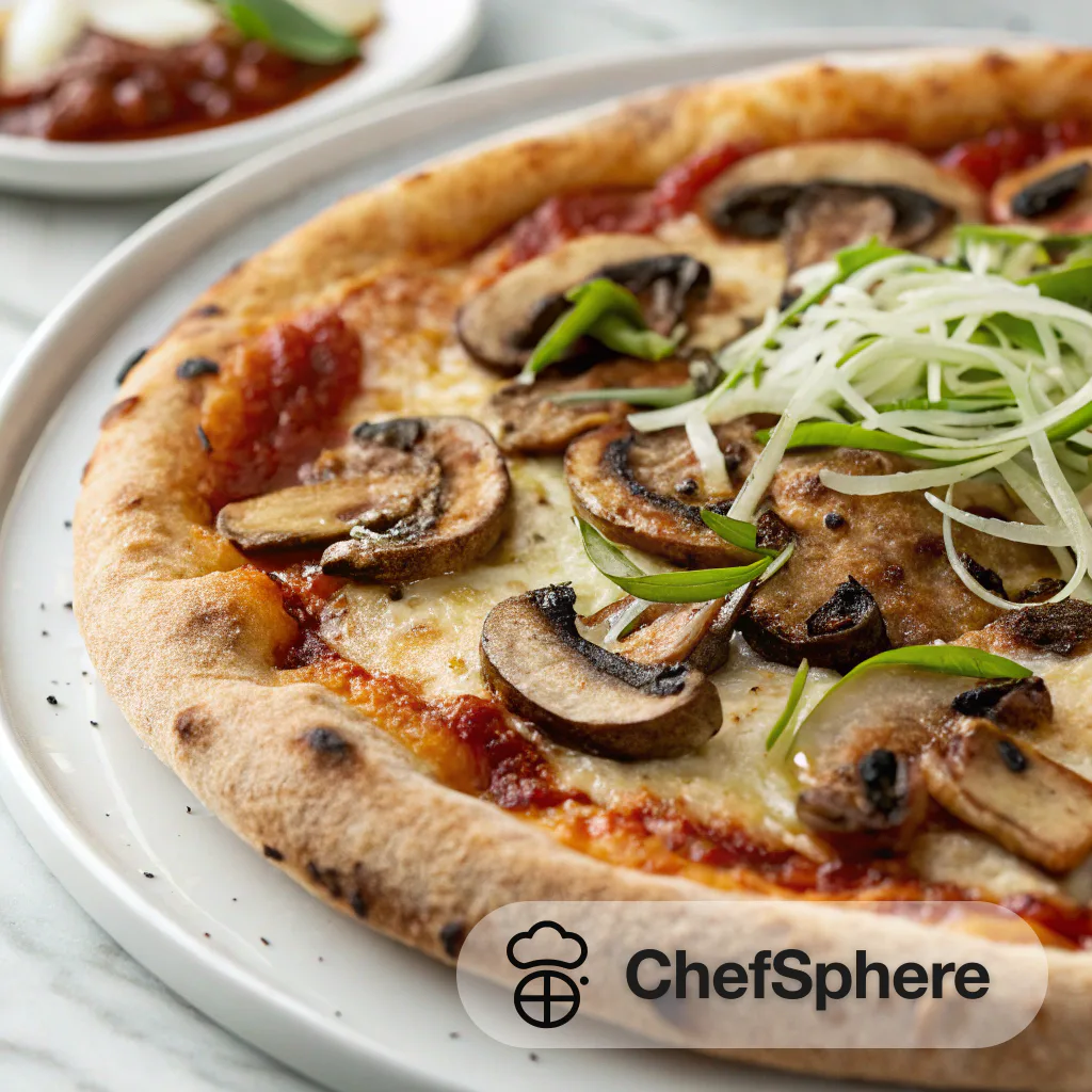 Smoked Mozzarella Mushroom Pizza on Crispy