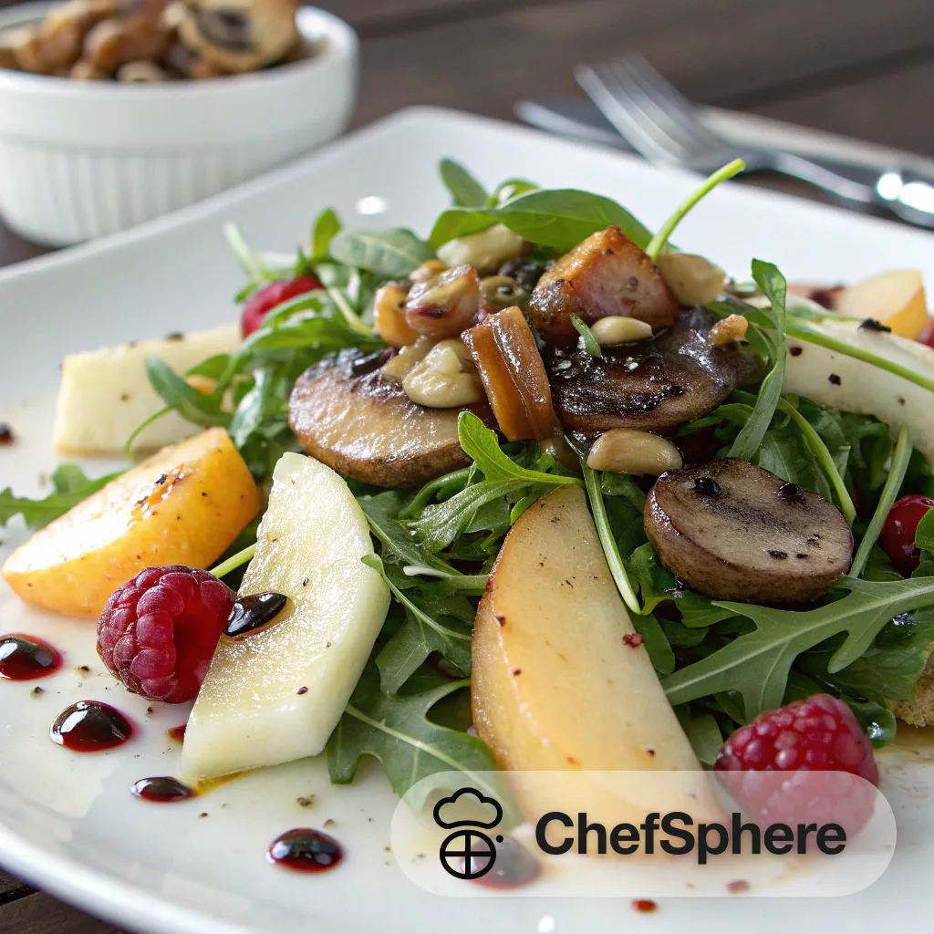Mushroom Arugula Salad with Fruit