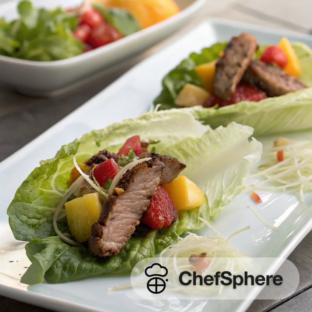 Tropical Beef Lettuce Wraps with Fruit