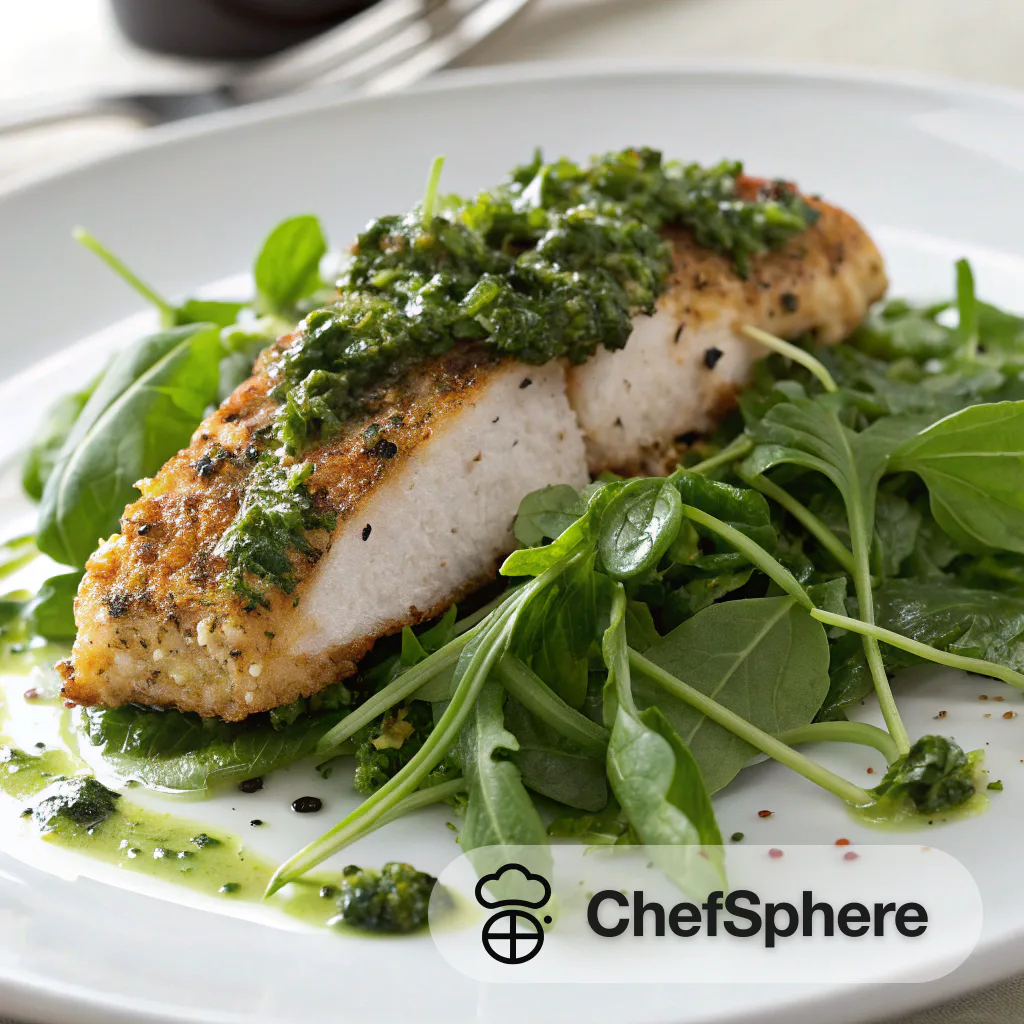 Herb-crusted chicken with zesty greens