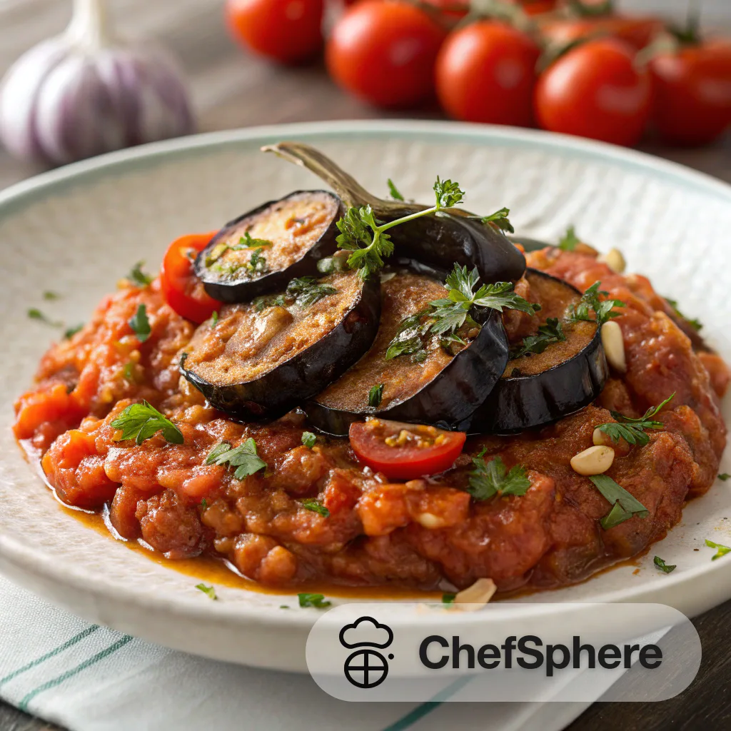 Garlicky Smoked Eggplant and Tomato Mash